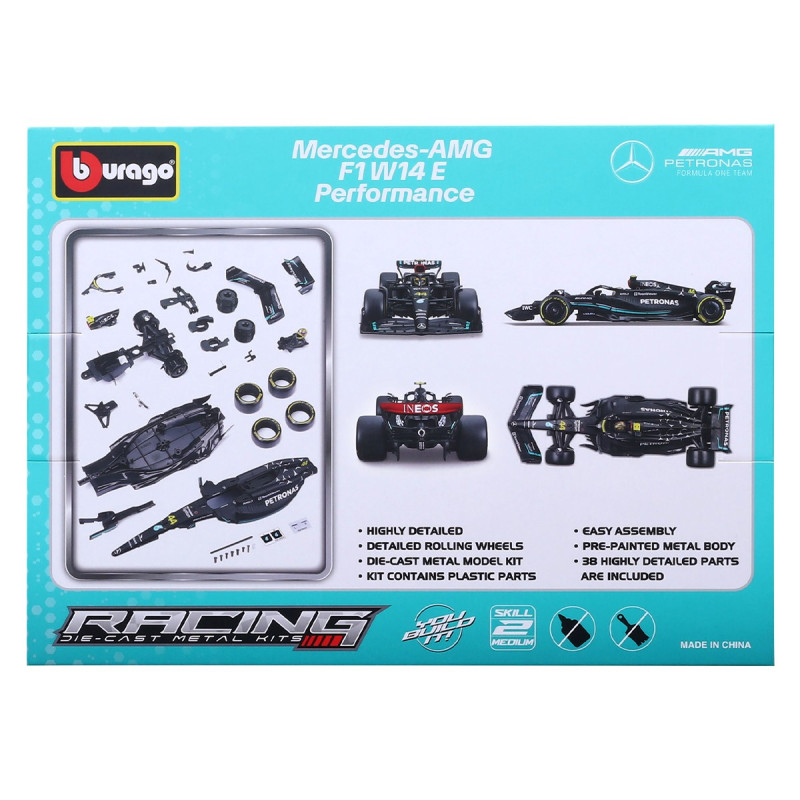 Авто-конструктор - Mercedes-AMG F1 W14 E Performance (2023) Bburago 1:24, 24*8*5 см (18-28510)