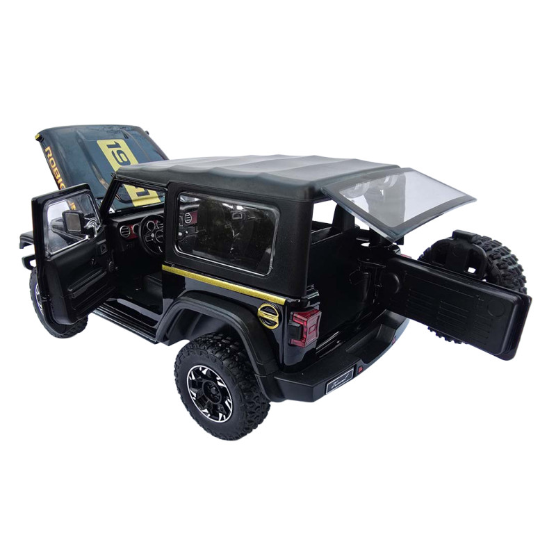 Машинка метал Jeep Wrangler Rubicon джип вранглер чорний 1:24 світло звук 21,5*8*9см (GT - 94911)