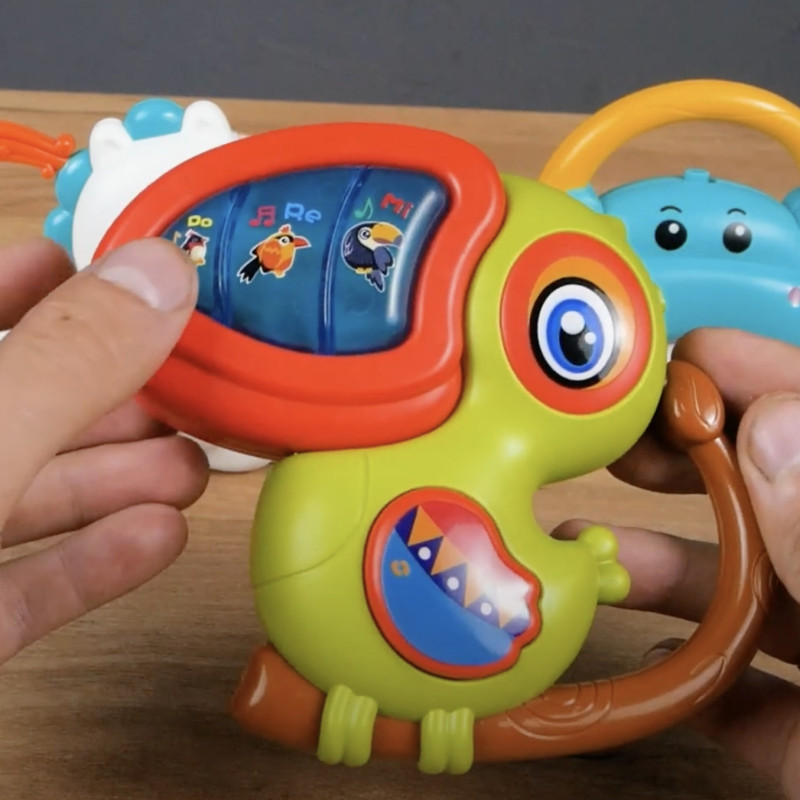 Музична пташка Пелікан піаніно WToys укр мова підсвічування ноти казки пісні 14*12*4см (W-02655)