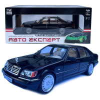 Машинка Mercedes-Benz W140 S черная металл 1:24 звук свет инерция 21*8*6,5см (1130-19)