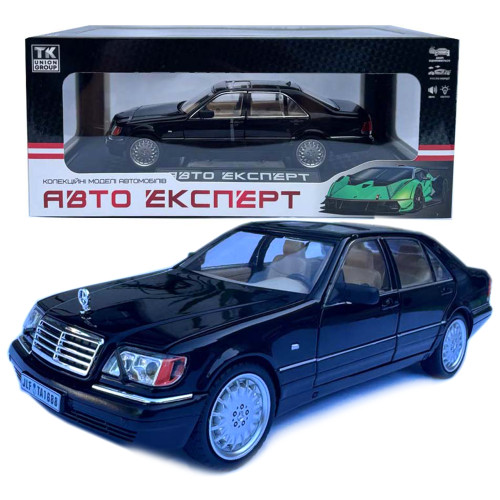 Машинка Mercedes-Benz W140 S чорна метал 1:24 звук світло інерція 21*8*6,5см (1130-19)