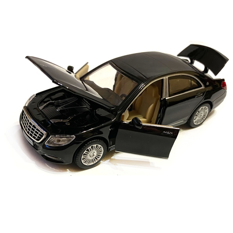 Іграшкова машинка металева Mercedes-Bens S 600 (Мерседес-Бенц S 600) «Автопром», чорна, батар., світ, звук, відкр.двері, від 3р., 15*5*4 (68401)