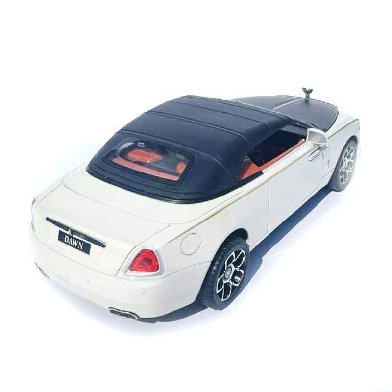 Машинка метал Rolls-Royce Dawn Spofec Ролс Ройс кабріолет білий 1:24 відкр двері баг капот звук світло 22*6,5*8см (AP-2013)