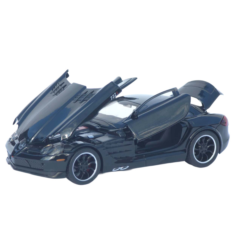 Машинка металл Mercedes-Benz SLR McLaren черная 1:32 свет звук открыв двери капот багаж (TK-31160)