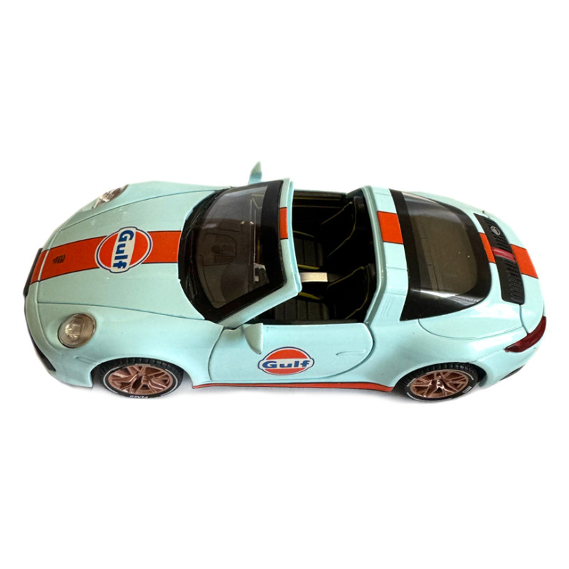 Машинка металева Porsche 911 Targa 4S  1:32 Порше кабріолет голуба звук світло інерція відкр двері капот 15,5*7*4,5см (DL-46155)
