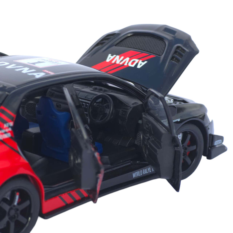 Машинка метал Mitsubishi Lancer Evolution IX чорна 1:32 світло звук відч двері капот багаж (TK-76054)