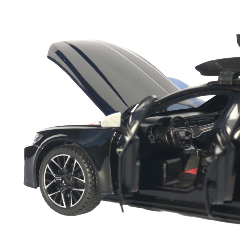 Машинка метал Audi RS6 Avant чорна 1:24 світло звук відкр двері капот багажник (1870-07)