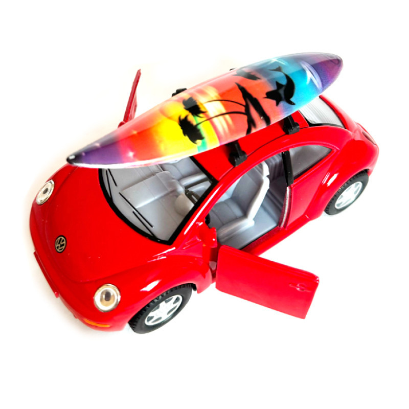 Машинка металева Volkswagen new beetle Фольксваген жук червоний 1:36 відкр двері резинові колеса 12,5*5*6 см (KT5028WS)
