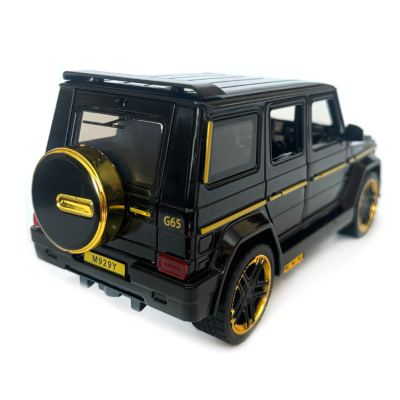 Машинка металева Mercedes-Benz G65 AMG Гелендваген Мерседес чорний 1:24 світло, інерція, відкриваються двері, багажник, капот, 21*8*9,5см (AP- 1708)