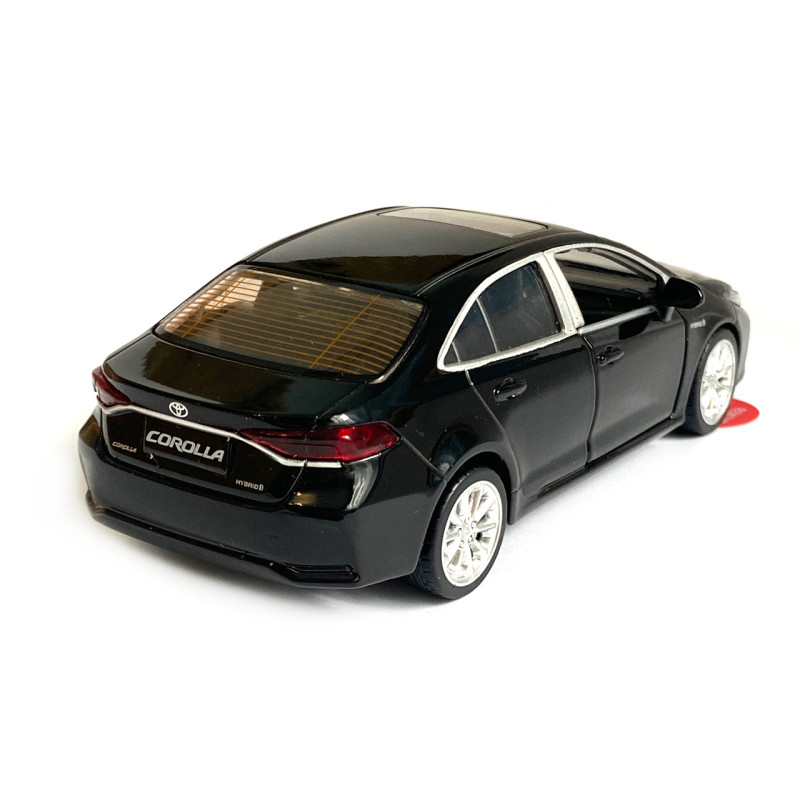 Машинка іграшкова металева Toyota Corolla Hybrid Автопром Тойота Королла гібрид, чорна, світло, звук, відкр. двері, 14*6*4 см (68432)