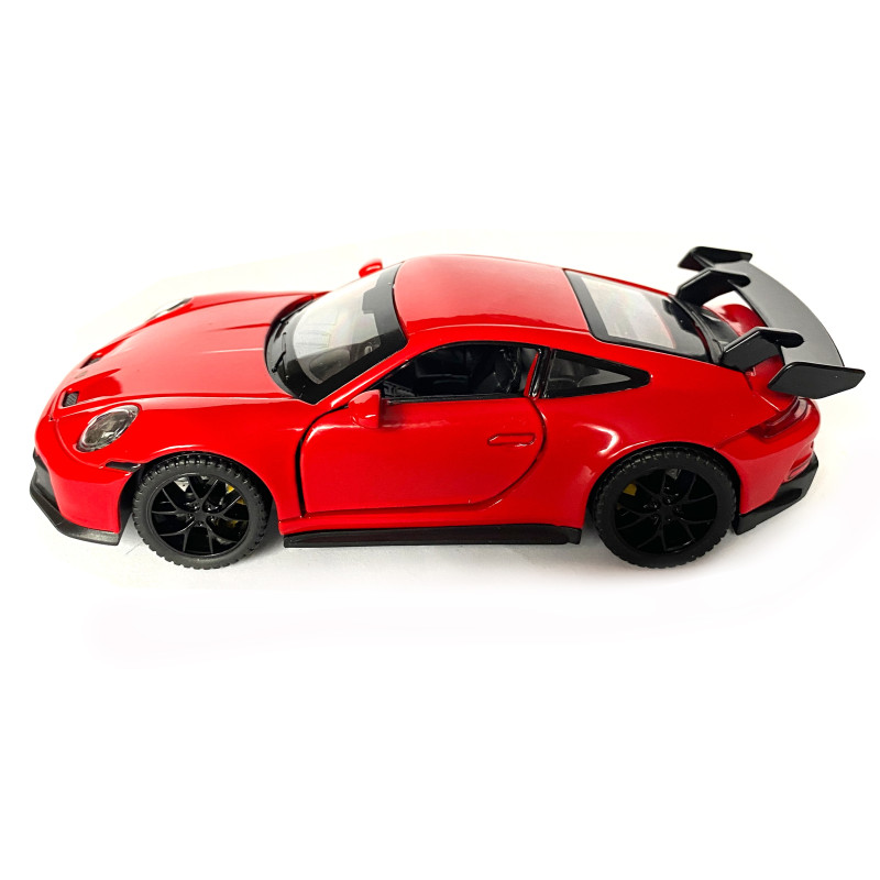 Іграшкова машинка металева Porsche 911 GT3, порше, червоний, звук, світло, інерція, откр двері, капот, Автоексперт, 1:32,15*7*4,5см (ТК-17610)