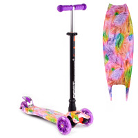 Самокат MAXI "Best Scooter" пластмассовый, 4 колеса PU, СВЕТ, трубка руля алюминиевая, d=12см, в кор. (779-2435)