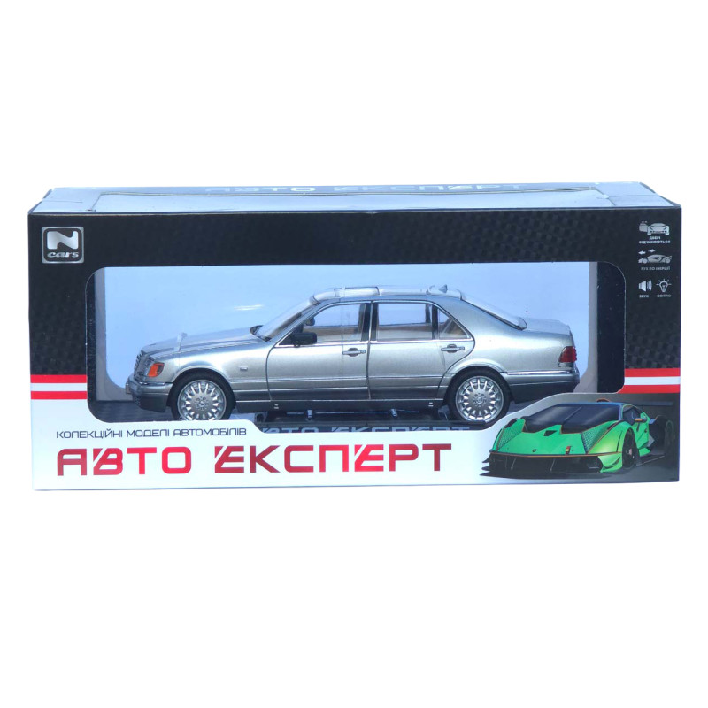 Машинка метал Mercedes-Benz S-Class W140 АвтоЕксперт срібляста 1:24 звук світло 21*8*6,5 см (G9765-42)