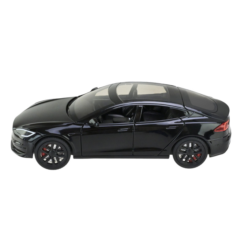 Машинка металева Tesla Model S Electrocar Тесла Модель S Електрокар чорна 1:24 зарядна станція звук світло відч двері капот багажник гум колеса 18,5*7,2*5см (AP7713)