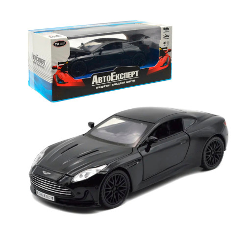 Машинка метал Aston Martin DB12 GT чорна 1:32 світло звук 15,5*6,5*4см (84112)