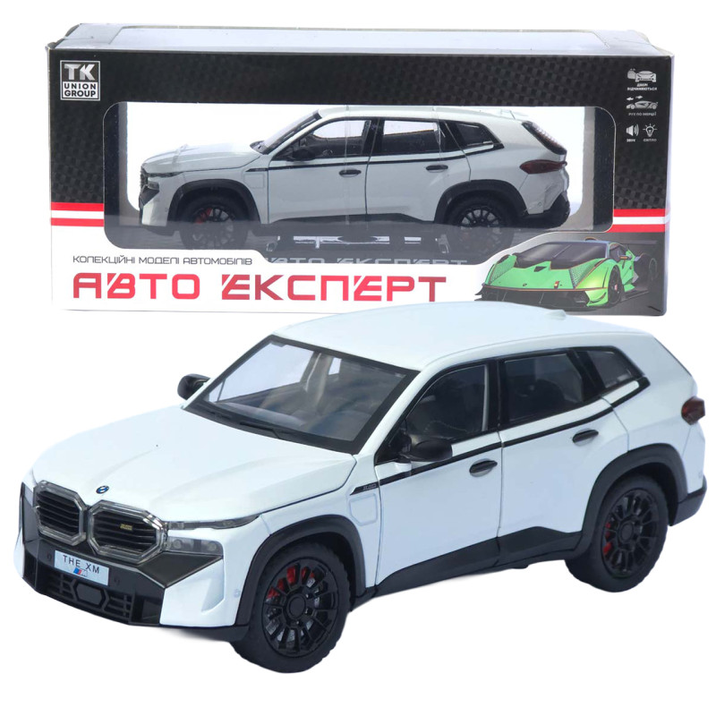 Машинка метал BMW XM АвтоЕксперт біла 1:24 світло звук відкр двері капот багажник (1669-13)