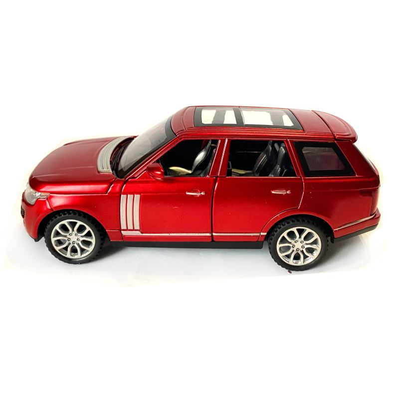 Машинка металева дитяча Range Rover, Рендж Ровер, червоний, Автоексперт, 1:32, звук, світло, інерція, відкриваються двері багажник капот, 15*7*6 см. (48697W)
