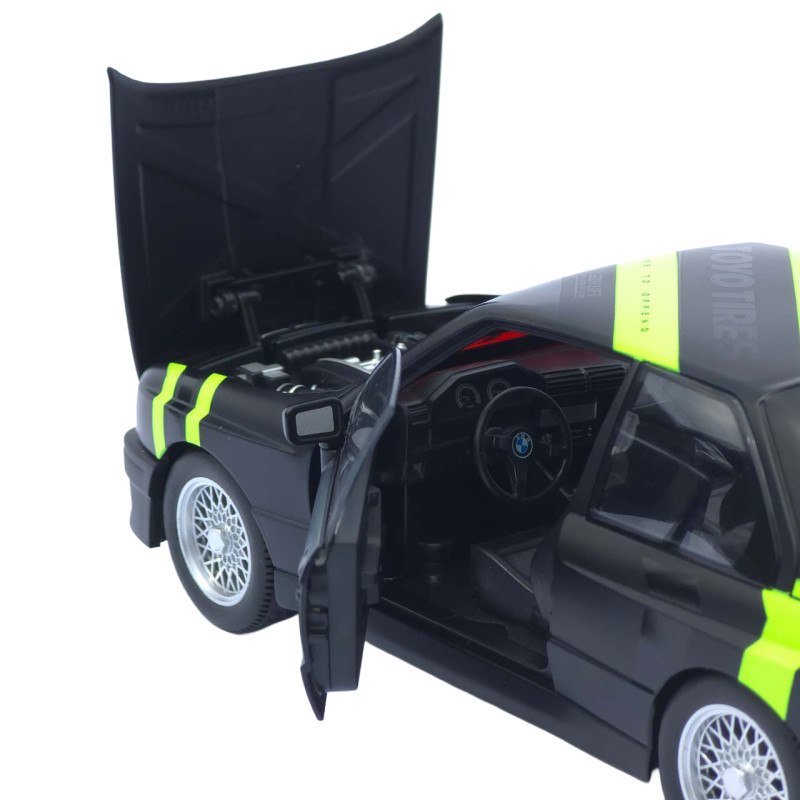 Машинка метал BMW M3 (E30) АвтоЕксперт чорна 1:24 світло звук відкр двері капот багажник (1558-25)