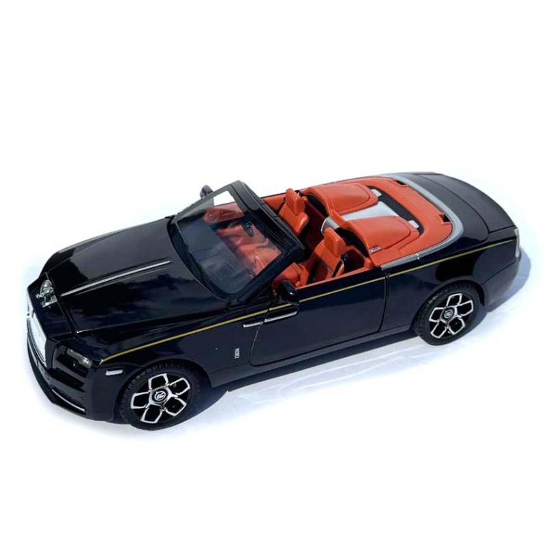 Машинка метал Rolls-Royce Dawn Spofec Ролс Ройс кабріолет чорний 1:24 відкр двері баг капот звук світло 22*6,5*8см (AP-2013)