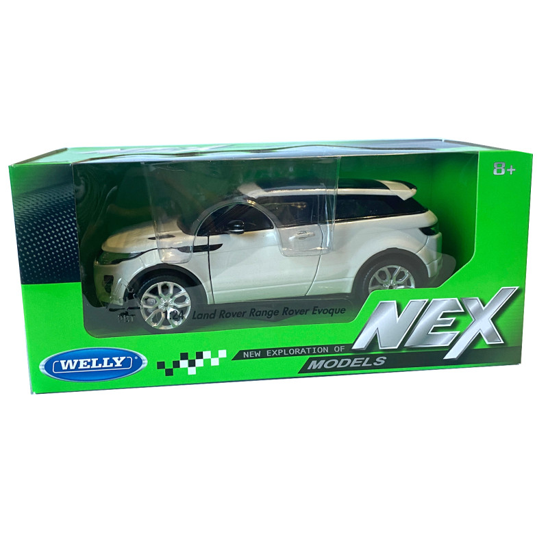 Іграшкова машинка металева WELLY 1:24 RANGE ROVER EVOQUE, рендж ровер, відкр.двері, капот,білий, 17.5*7.5*6.5 см, (24021W)