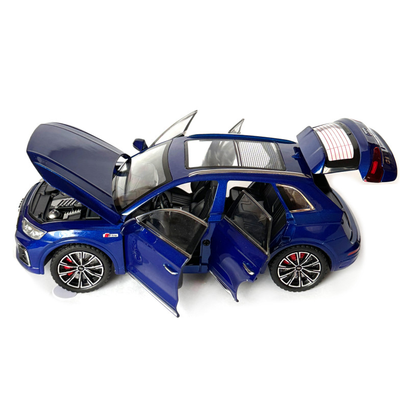 Машинка металева Audi Q5 Ауді синя 1:24 звук світло інерція відкр двері багажник капот гумові колеса 20*8,5*8см (AP-2014)