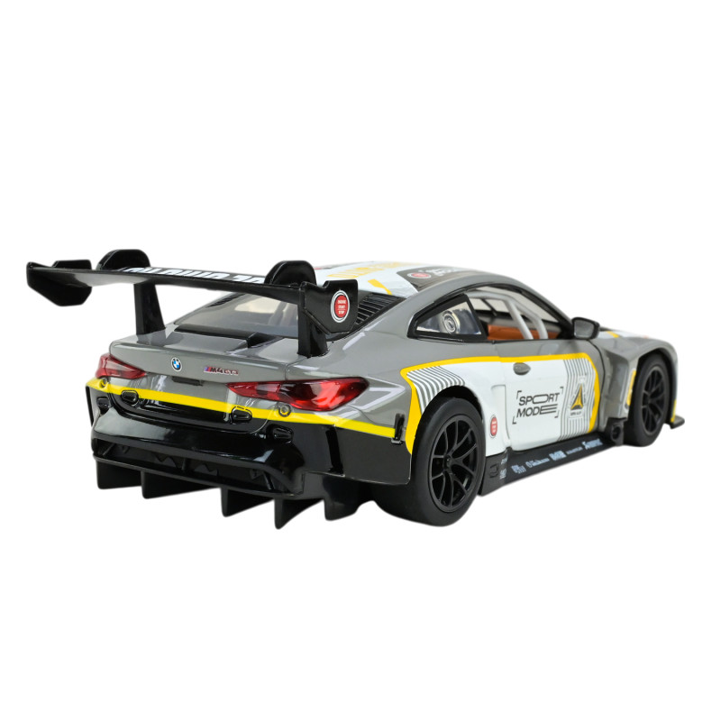 Машина метал BMW M4 GT3 БМВ Автопром сіра 1:24 світло звук 21*8,5*6 см (68282A(G))