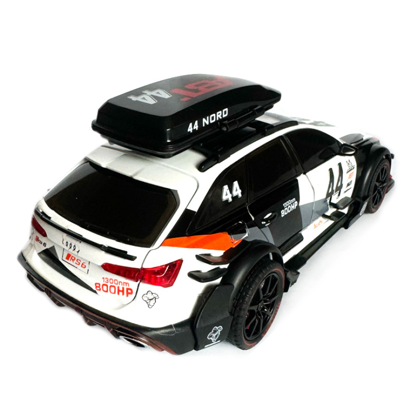 Машинка металева дитяча Audi RS6 Avant DTM 1:24 біла Ауді Автоексперт світло інерція відкриваються двері багажник капот 21*8*9 см (GT - 7011)
