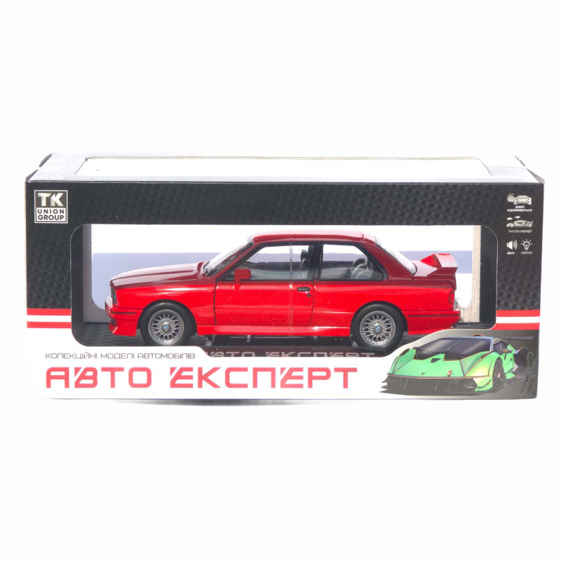 Машинка метал BMW M3 (E30) АвтоЕксперт червона 1:24 світло звук відкр двері капот багажник (1273-27)
