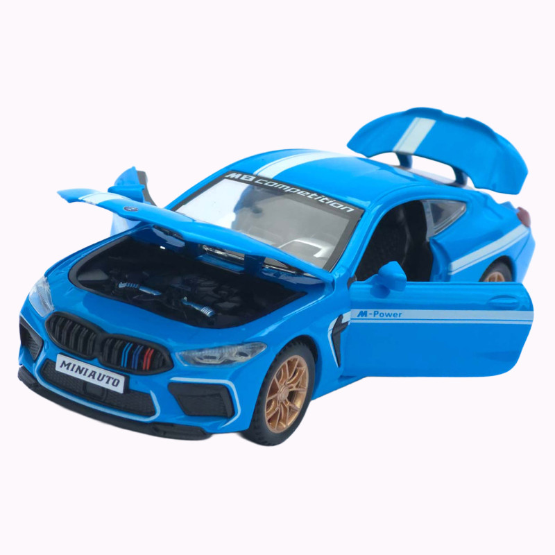 Машинка метал BMW M8 Competition АвтоЕксперт блакитна 1:32 звук світло інерція 15*6,5*4 см (LF-93732)
