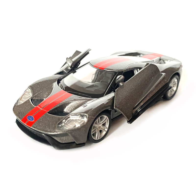 Іграшкова машинка металева Ford GT 2019, форд, сірий, відкр двері, інерція, 1:42, 5*12*3см (250338U)