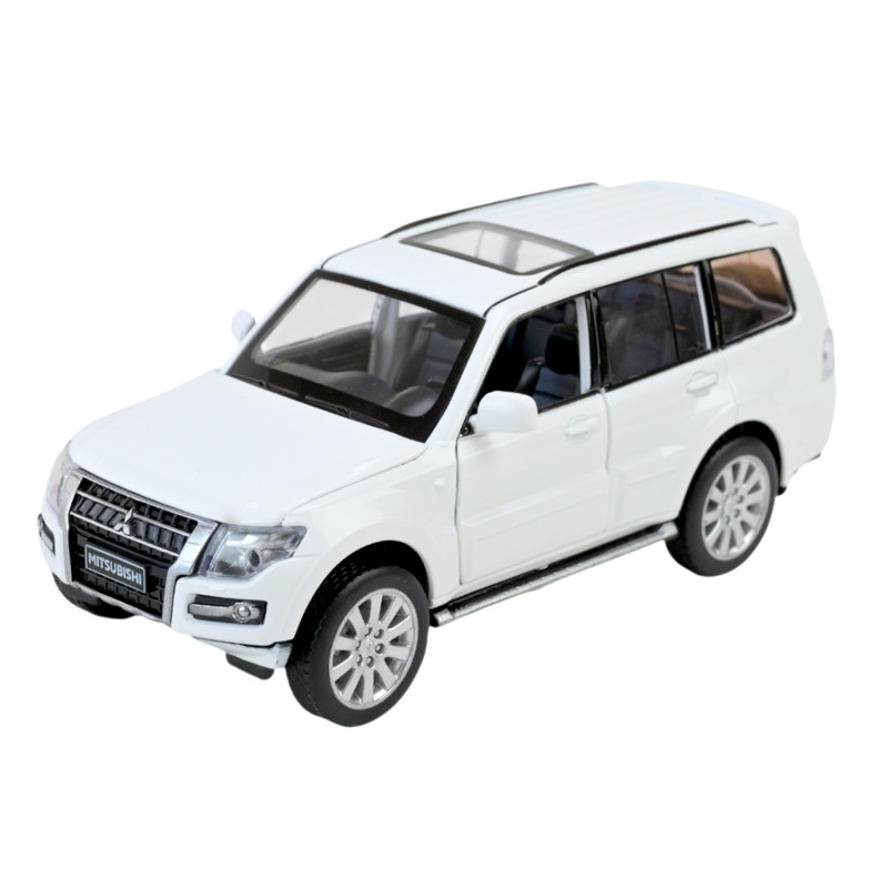 Машина метал Mitsubishi Pajero 4WD Turbo Мітсубісі біла 1:33 світло звук 14,5*5,5*5,5см (68463W)
