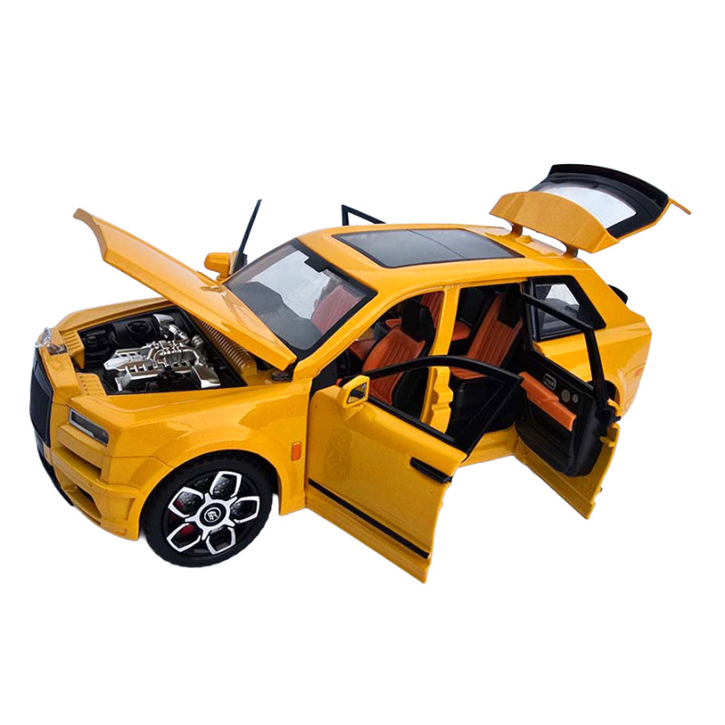 Машинка металева Rolls-Royce Cullinan 1:24 ролс ройс жовтий світло звук 22*9*7,5см (RS-81720)
