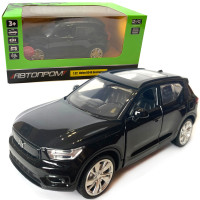 Машина металева Автопром 1:32 Volvo XC40 Recharge, чорна, бат., світло, звук, відкр.двері, 14*5,5*4 см (68411)