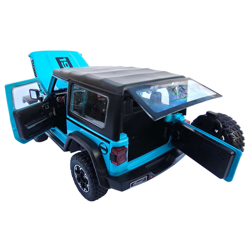 Машинка метал Jeep Wrangler Rubicon джип вранглер блакитний 1:24 світло звук 21,5*8*9см (GT - 94911)