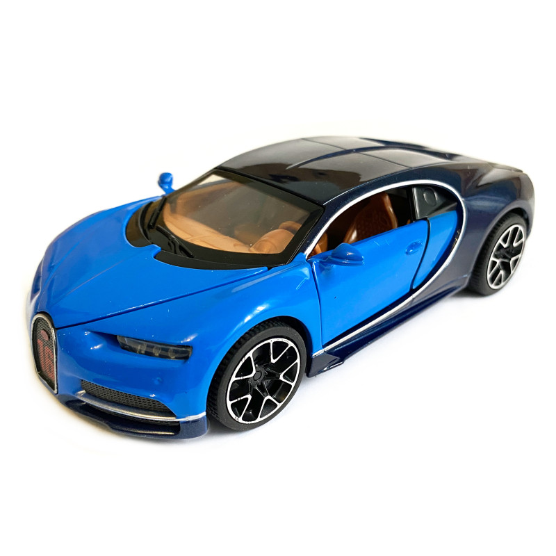 Ігрова машинка Бугатті Широн "Автопром" Bugatti Chiron (1:32) синя інерц., світ, звук, відкр. двері,14*6*5 см (LF - 83880)