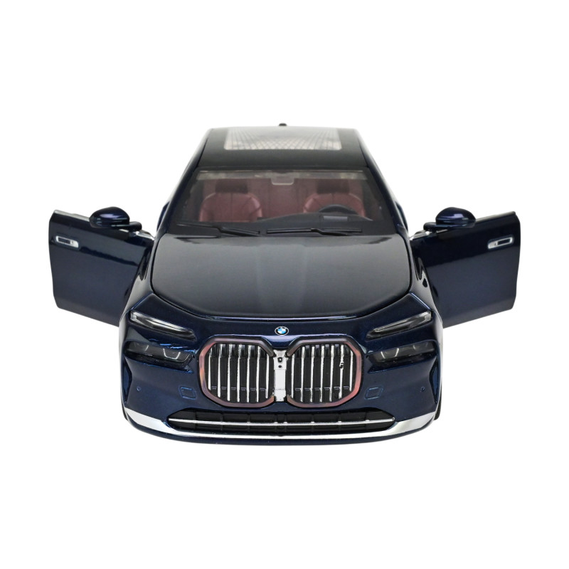 Машина метал BMW I7 БМВ синя 1:24 світло звук 22*6*8см (68288A(B)