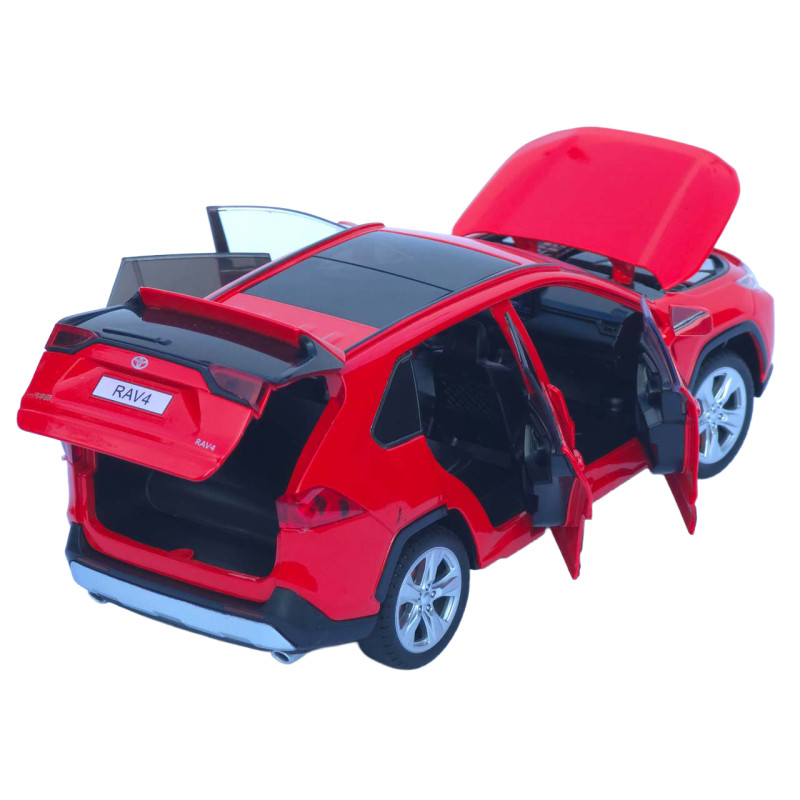 Машинка метал Toyota RAV4 АвтоСвіт червона 1:24 світло звук інерція 20*9,5*7,5 см (АР-2008)