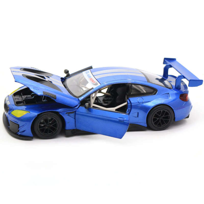 Дитяча машинка іграшкова Автопром «BMW M6 GT3» метал, 20 см, світло, звук, двері відчиняються, синя (68255B)
