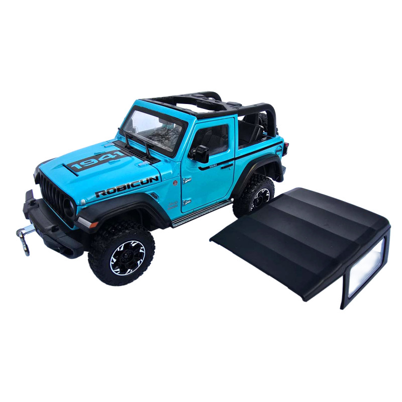Машинка метал Jeep Wrangler Rubicon джип вранглер блакитний 1:24 світло звук 21,5*8*9см (GT - 94911)