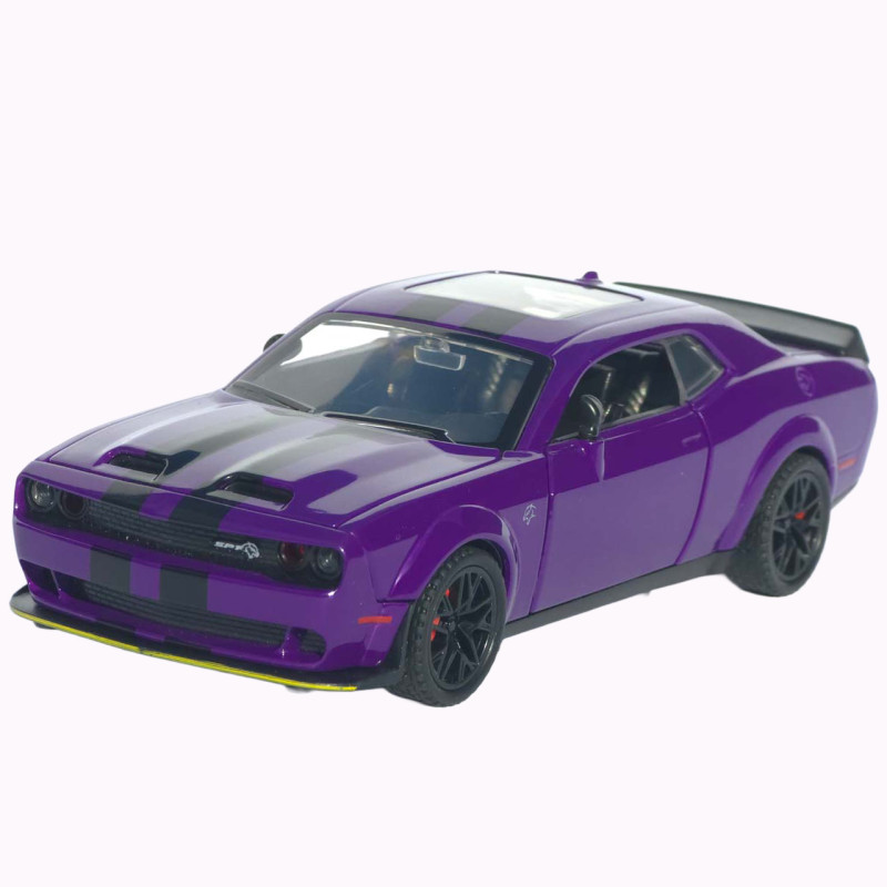 Машинка метал Dodge Challenger SRT Hellcat АвтоЕксперт фіолетова 1:32 звук світло 15,7*7*5 см (LF-30608)