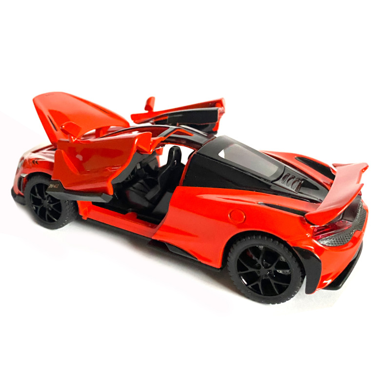 Іграшкова машинка металева McLaren 765LT, макларен, червона, звук, світло, інерція, откр двері, капот, Автоексперт, 1:32,14*8*4см (ТК-15808)
