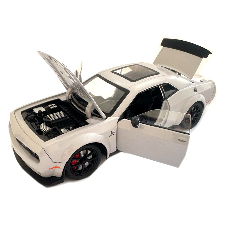 Машинка металева Dodge Challenger SRT Додж сіра 1:24 звук світло відкр двері баг капот 20*7*5,5см (GT-12099)