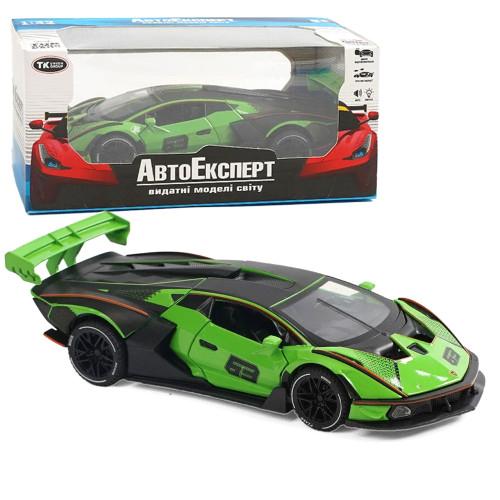 Машинка металева Lamborghini Essenza SCV12 Ламборгіні 1:32 зелена світло звук відкр двері баг капот 17,5*6,5*4см (37822)