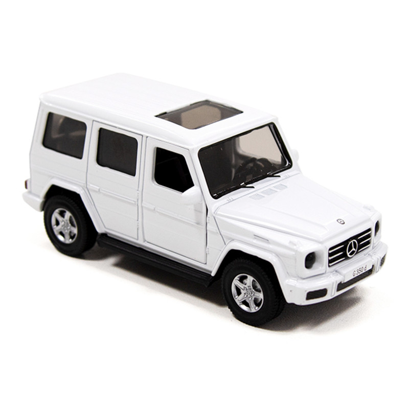Іграшкова машинка металева MERCEDES BENZ G350, мерседес бенц, білий, відкр двері, інерція, 5*11*4см (250275)