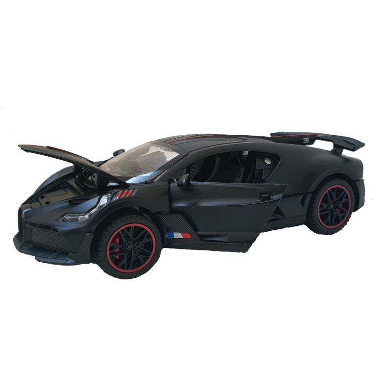 Іграшкова машинка металева Bugatti Divo, Бугатті, чорна, звук, світло, інерція, відкр двері, Автоексперт, 1:32,15*7*5см (32510)