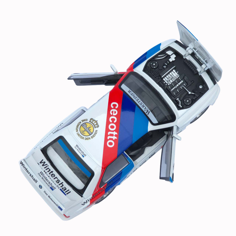 Машинка метал BMW M3 (E30) АвтоЕксперт біла 1:24 світло звук відкр двері капот багажник (1558-25)