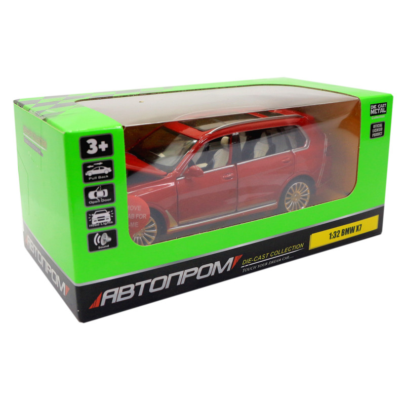 Іграшкова машинка металева «BMW X7» Автопром БМВ, червоний, 14*5*5 см, (68470)