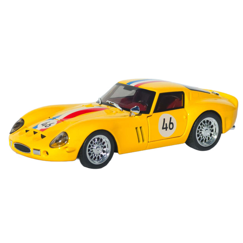 Машинка металл Ferrari 250 GTO желтая 1:32 свет звук инерция откр дверь капот багажник (TK-42580)