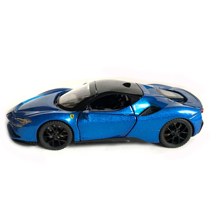 Іграшкова машинка металева Ferrari, Феррарі синя, звук, світло, інерція, откр двері, капот, Автоексперт, 1:32,14,5*7*4см (ТК-19002)