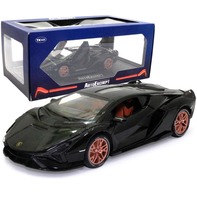 Іграшкова машинка металева Lamborghini Sian «АвтоЕксперт», Ламборджіні Сіан, світло, звук, 20*8*5 см чорний (GT-1502)
